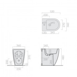 BIDET DREAM DA 52cm H48 SCHEDA TEC.